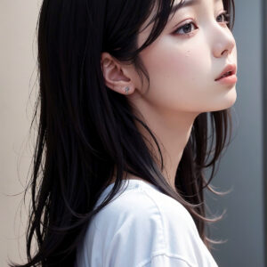 困った表情の女性の横顔