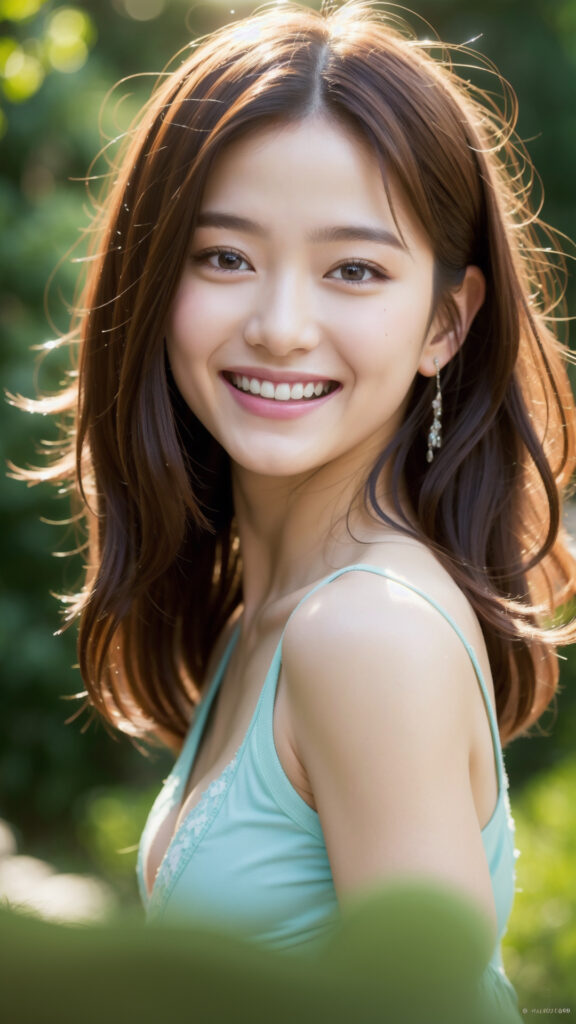 笑顔で振り向く女性[437559490]