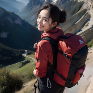 絶景を前にご満悦の山ガール