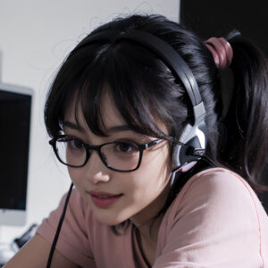 ゲーム実況を配信する女性