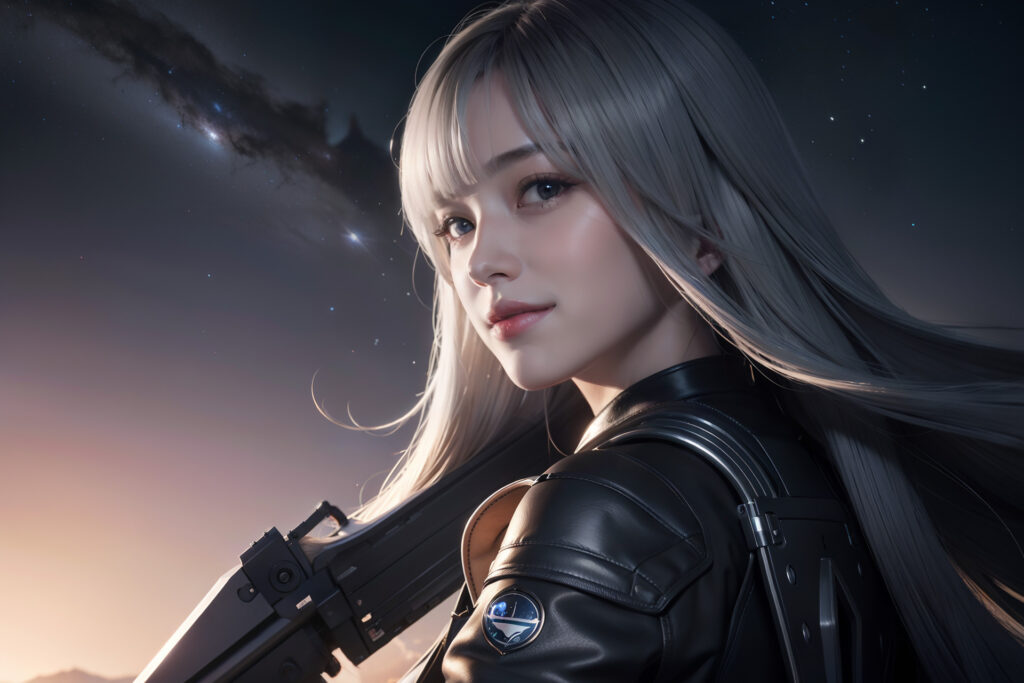 ゲームに登場しそうな近未来の美人女戦士[2785073551]