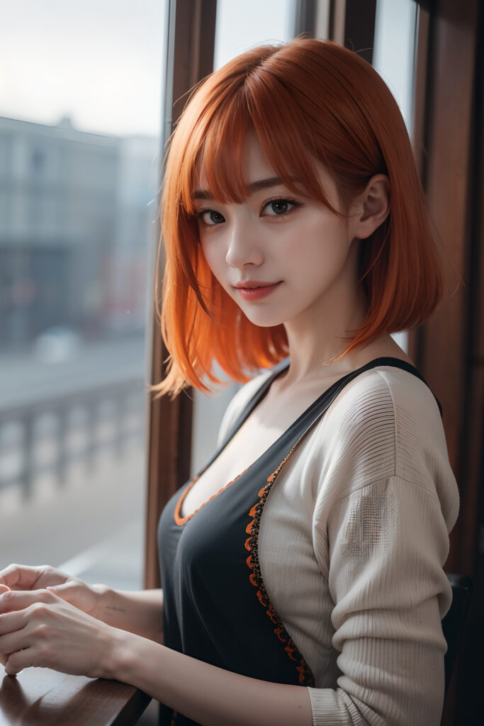 窓辺に立つ赤毛の女性[34481691]