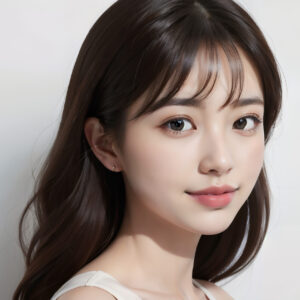 清楚で自然な魅力の若い女性のポートレート