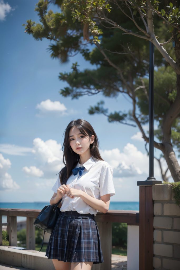 何かを待っている夏服のJK[1111125765]